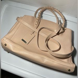 Lacucci italy crean Blush Pebbled leather tote handbag